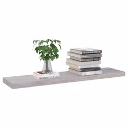 vidaXL Scaffali a Parete 4 pz Grigio Cemento 90x23,5x3,8 cm in MDF - Vista aggiuntiva 3