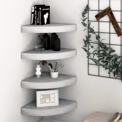 Questi eleganti scaffali angolari sono ideali per esporre i vostri libri preferiti, decorazioni, foto, premi, ecc. Lo scaffal ...