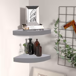 Questi eleganti scaffali angolari sono ideali per esporre i vostri libri preferiti, decorazioni, foto, premi, ecc. Lo scaffal ...