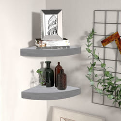 Mensole Angolari 2pz, Mobile Moderno Grigio Cemento 35x35x3,8 cm in mdf Vidaxl 9359