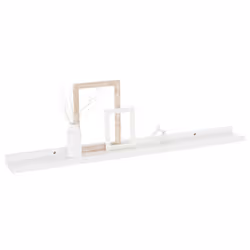 vidaXL Mensole da Parete 2 pz Bianco Lucido 80x9x3 cm - Vista aggiuntiva 3