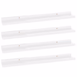 vidaXL Mensole da Parete 4 pz Bianco Lucido 60x9x3 cm - Vista aggiuntiva 2