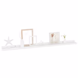 vidaXL Mensole da Parete 4 pz Bianco Lucido 100x9x3 cm - Vista aggiuntiva 3