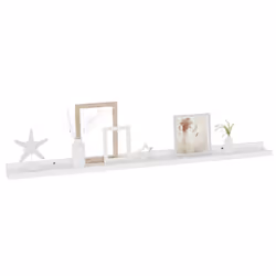 vidaXL Mensole da Parete 2 pz Bianche 100x9x3 cm - Vista aggiuntiva 3
