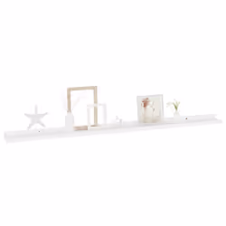 vidaXL Mensole da Parete 2 pz Bianche 115x9x3 cm - Vista aggiuntiva 3