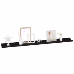 vidaXL Mensole da Parete 4 pz Nere 100x9x3 cm - Vista aggiuntiva 3