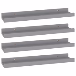 vidaXL Mensole da Parete 2 pz Grigie 40x9x3 cm - Vista aggiuntiva 2