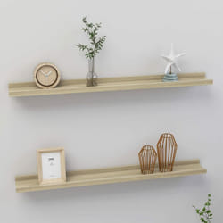 Set da 2 mensole a sospensione in legno Marrone disponibili in varie misure dimensioni : 80 x 9 x 3 cm