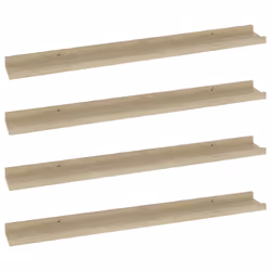 vidaXL Mensole da Parete 4 pz Rovere Sonoma 80x9x3 cm - Vista aggiuntiva 2