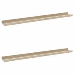 vidaXL Mensole da Parete 2 pz Bianco e Rovere Sonoma 80x9x3 cm - Vista aggiuntiva 2