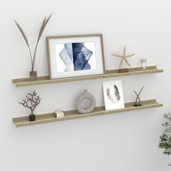 Mensole da Parete 2 pz, Mobile Moderno Bianco e Rovere Sonoma 100x9x3 cm Vidaxl 2932