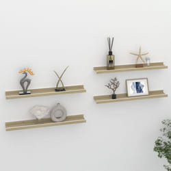 Mensole da Parete 4 pz, Mobile Moderno Bianco e Rovere Sonoma 60x9x3 cm Vidaxl 4740