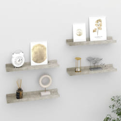 Mensole da Parete 4 pz, Mobile Moderno Grigio Cemento 40x9x3 cm Vidaxl 7374