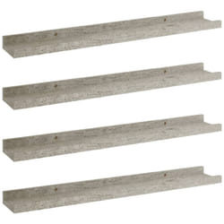 Mensole da Parete 4 pz Grigio Cemento 60x9x3 cm Vidaxl