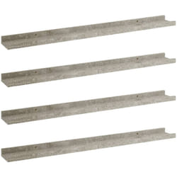 Mensole da Parete 4 pz Grigio Cemento 80x9x3 cm Vidaxl 786634