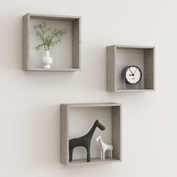 Set 3 mensole dal design cubico moderno ideale per qualsiasi stanza vari colori colore : Cemento