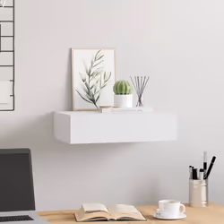 vidaXL Scaffale con Cassetti da Parete Bianco 40x23,5x10 cm in MDF - Vista aggiuntiva 3