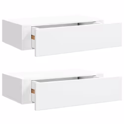 vidaXL Scaffali con Cassetti da Parete 2 pz Bianchi 40x23,5x10 cm MDF - Vista aggiuntiva 2