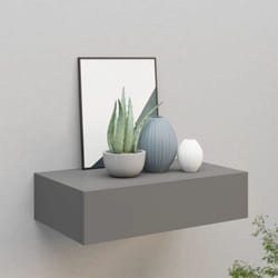 Scaffale con Cassetti da Parete Grigio 40x23,5x10 cm in mdf