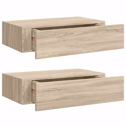 vidaXL Scaffali con Cassetti da Parete 2 pz Rovere 40x23,5x10 cm MDF - Vista aggiuntiva 2