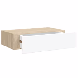 vidaXL Mensola a muro con cassetti in rovere e bianco 40x23,5x10 cm MDF - Vista aggiuntiva 2
