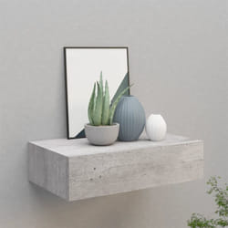Scaffale con Cassetti da Parete, Mensole Da Parete Grigio Cemento 40x23, 5x10cm mdf Vidaxl