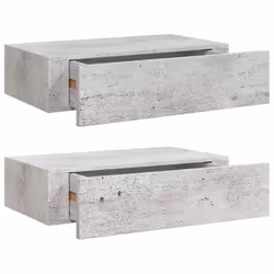 vidaXL Scaffali con Cassetti 2 pz Grigio Cemento 40x23,5x10 cm in MDF - Vista aggiuntiva 2