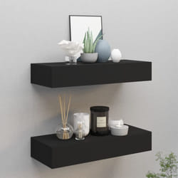 Scaffali con Cassetti da Parete 2 pz, Mobile Moderno Neri 60x23,5x10 cm mdf Vidaxl 6269