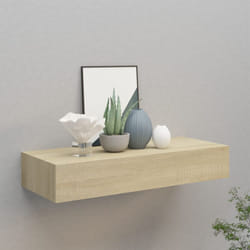 Scaffale con Cassetti da Parete, Mensole Da Parete Rovere 60x23, 5x10 cm in mdf Vidaxl