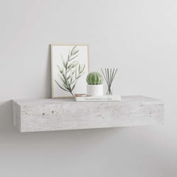 vidaXL Scaffale con Cassetti da Parete Grigio Cemento 60x23,5x10cm MDF