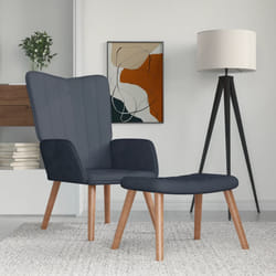 vidaXL Poltrona Relax con Poggiapiedi Grigio Scuro in Velluto