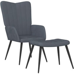 Vidaxl - Sedia Relax, Poltrona Relax con Poggiapiedi Grigio Scuro in Velluto 4588