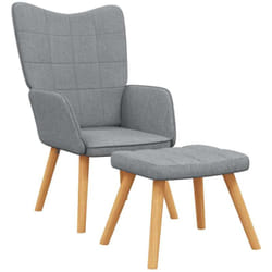 Vidaxl - Sedia Relax, Poltrona Relax con Poggiapiedi Grigio Chiaro in Tessuto 6164