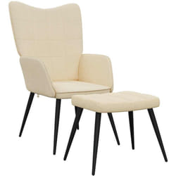 Vidaxl - Sedia Relax con Sgabello Crema in Tessuto