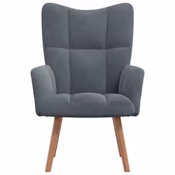 vidaXL Sedia Relax Grigio Scuro in Velluto - Vista aggiuntiva 3