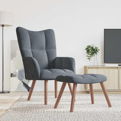 vidaXL Poltrona Relax con Poggiapiedi Grigio Scuro in Velluto