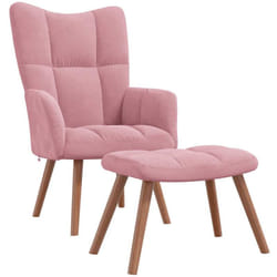 Vidaxl - Poltrona Relax con Poggiapiedi Rosa in Velluto 35732
