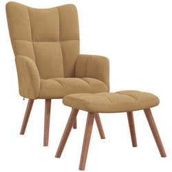 Sedia Relax, Poltrona Relax con Poggiapiedi Marrone in Velluto vidaXL 8241