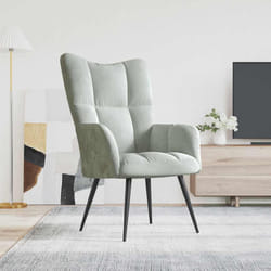 vidaXL Sedia Relax Grigio Chiaro in Velluto