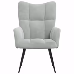vidaXL Sedia Relax Grigio Chiaro in Velluto - Vista aggiuntiva 3