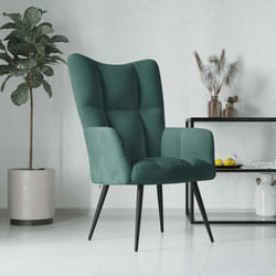 vidaXL Sedia Relax Verde Scuro in Velluto