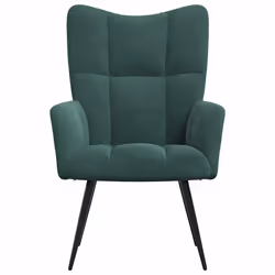vidaXL Sedia Relax Verde Scuro in Velluto - Vista aggiuntiva 3