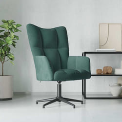 vidaXL Sedia Relax Verde Scuro in Velluto