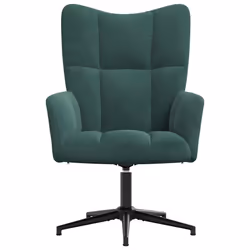 vidaXL Sedia Relax Verde Scuro in Velluto - Vista aggiuntiva 3
