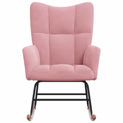 Sedia a Dondolo Rosa in Vellutocod mxl 95504 - Vista aggiuntiva 3