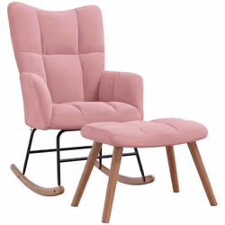 Questa poltrona a dondolo con poggiapiedi ha un design chic ed elegante e aggiungerà un tocco moderno al vostro arredamento.  ...