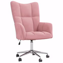vidaXL Sedia Relax Rosa in Velluto - Vista aggiuntiva 2