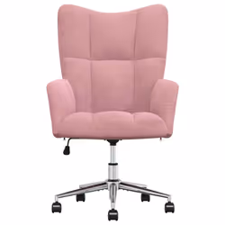 vidaXL Sedia Relax Rosa in Velluto - Vista aggiuntiva 3