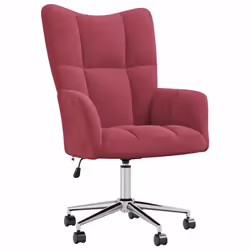 vidaXL Sedia Relax Rosso Vino in Velluto - Vista aggiuntiva 2