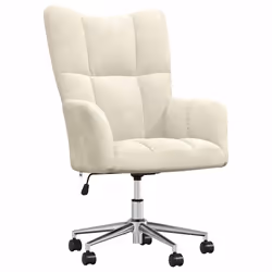 vidaXL Sedia Relax Bianco Crema Velluto - Vista aggiuntiva 2